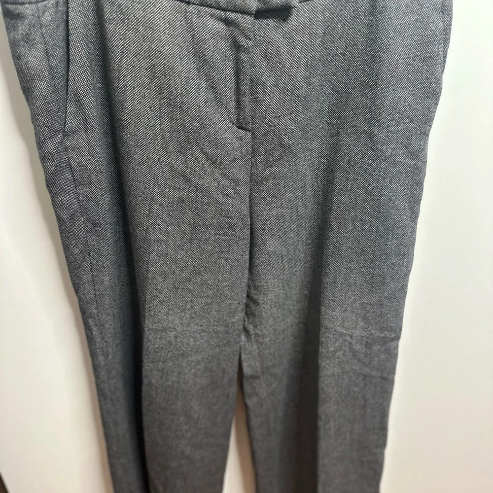 DKNY Gray Wool-Blend Herringbone Dress Pants | Size 16 | Wide Leg | Lined - Picture 3 of 9